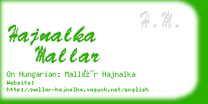 hajnalka mallar business card